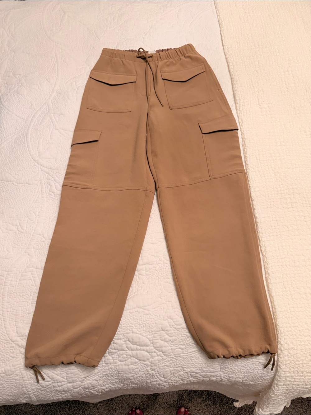 Aritzia Tan Utility Cargo Joggers